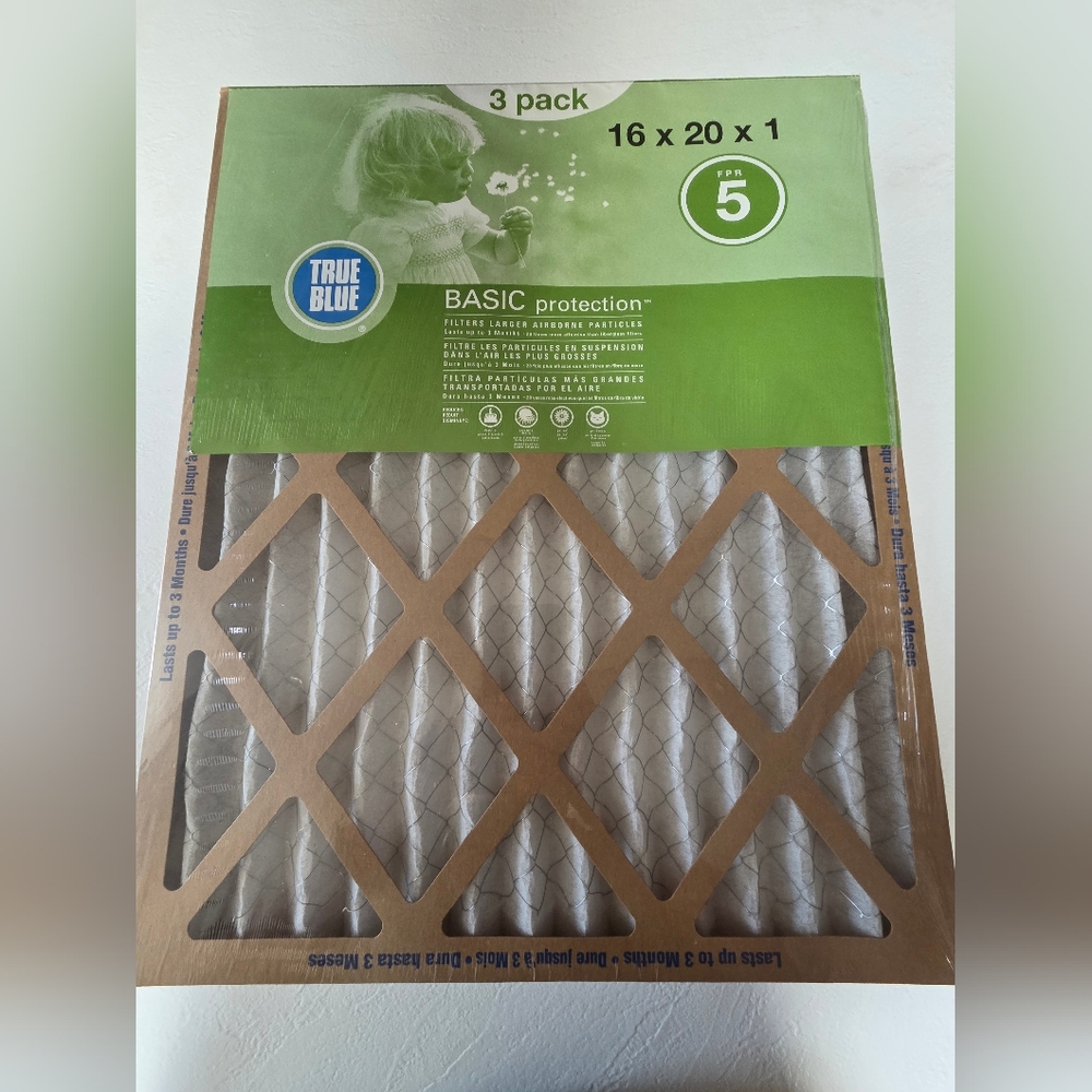 🆓🆓🆓 NEW  True Blue Basic Protection Air Filter 16x20x1 (3)
